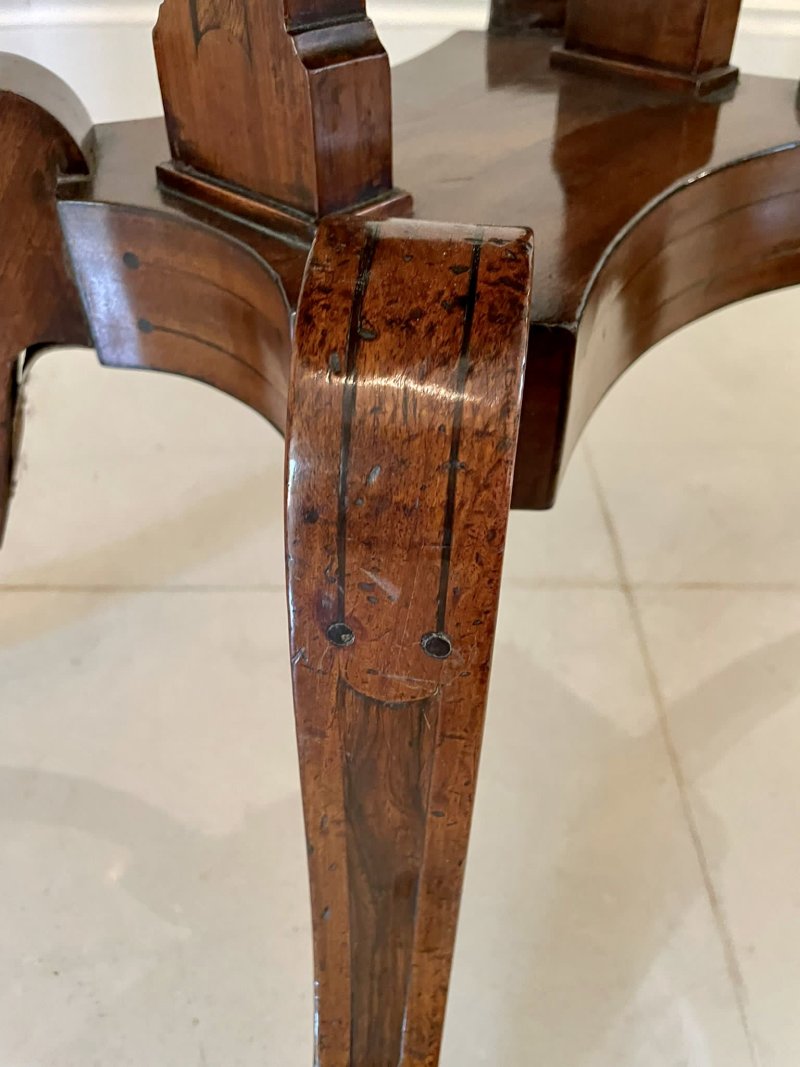 Quality Antique Regency Mahogany Inlaid Card/Side Table - Image 11